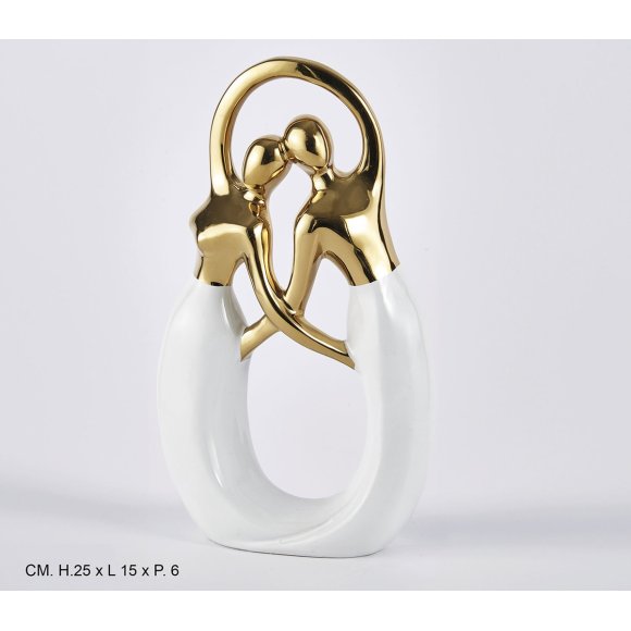 COPPIA INNAMORATI INTRECCIATI 25 CM - ORO