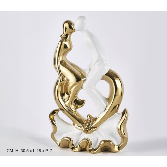 COPPIA INNAMORATI ORO E BIANCO - 30 CM