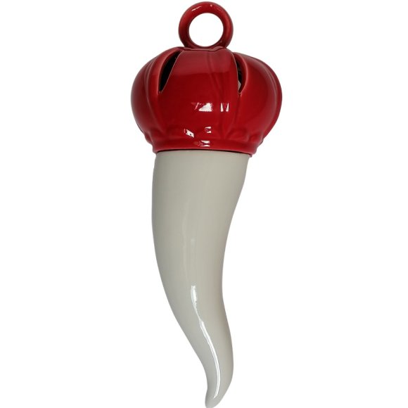 CORNO CON CORONA BICOLORE - BIANCO E ROSSO