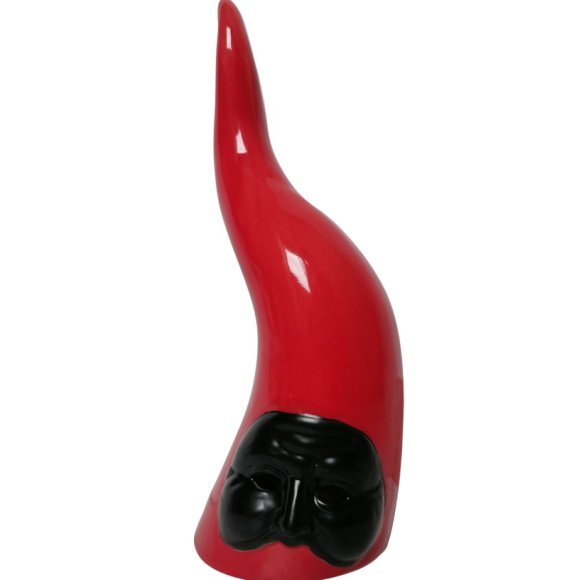 CORNO CON MASCHERA NERA 21 CM