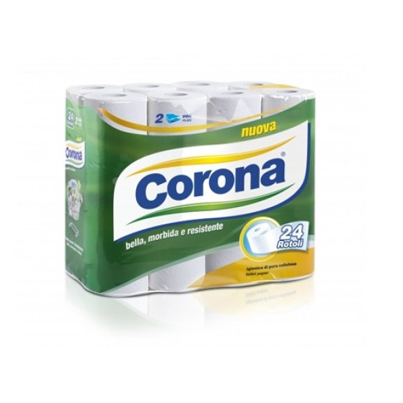 Carta Igienica Corona - 24 Rotoli, Morbida e Resistente - Pura Cellulosa