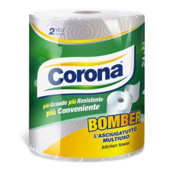 Rotolone Asciugatutto Corona Bomber | Multiuso, Maxi Formato 2 Veli