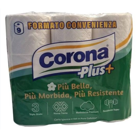 CORONA PLUS CARTA IGIENICA X9 3VELI CORONA PLUS CARTA IGIENICA X9 3VELI