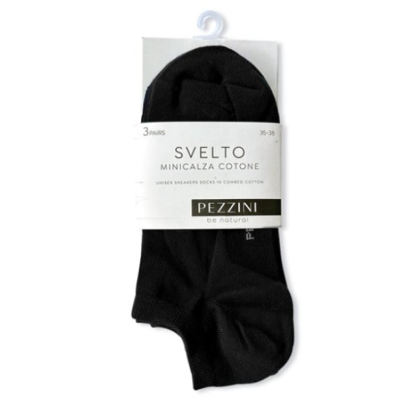 PEZZINI - 3 PEZZI MINICALZA UNISEZ COD.MCZ100 - NERO