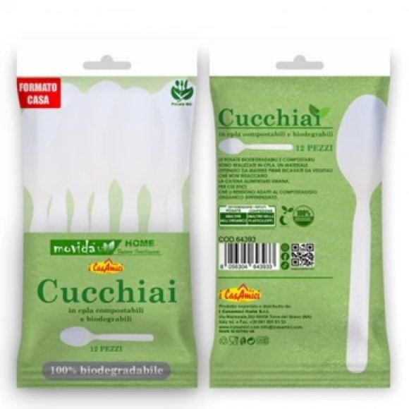 CUCCHIAIO BIODEGRADABILI MOVIDA - 12 PEZZI 