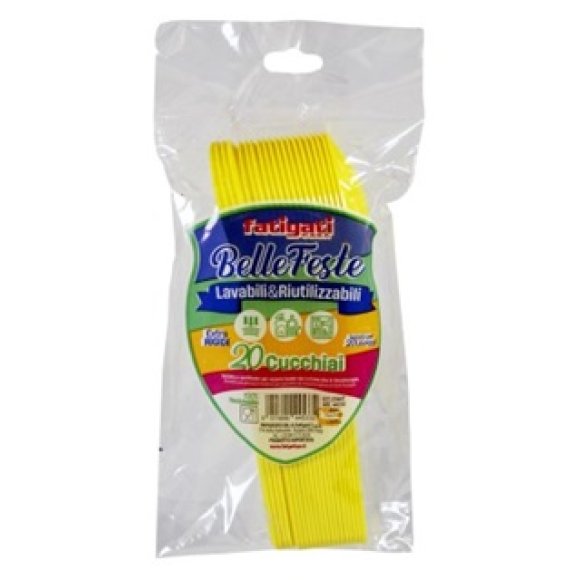 CUCCHIAI RIUTILIZZABILI 20 PEZZI - GIALLI