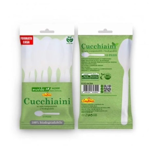 CUCCHIAINI BIODEGRADABILI MOVIDA - 12 PEZZI 