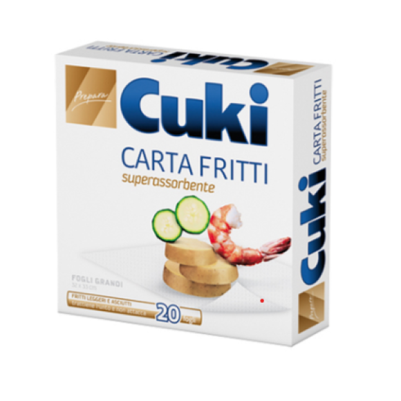 CUKI CARTA FRITTI SUPERASSORBENTE - 20 FOGLI - CM 32X33