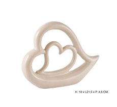 DUE CUORI TORTORA 18 CM