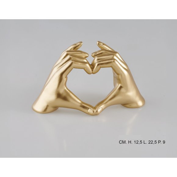 MANI A CUORE 22 CM - ORO