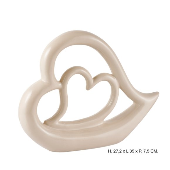 DUE CUORI TORTORA 27,2 CM