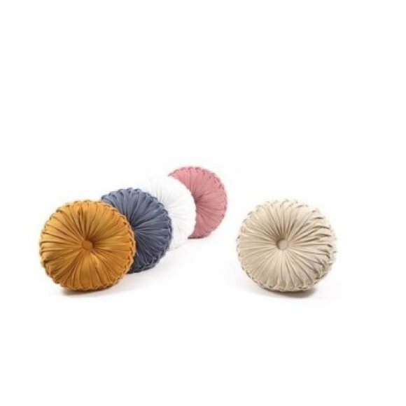 CUSCINO TONDO "TOP" IN VELLUTO - COLORI ASSORTITI