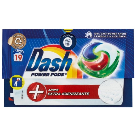DASH POWER PODS ECODOSI LAVATRICE EXTRA IGIENIZZANTE 19 LAVAGGI