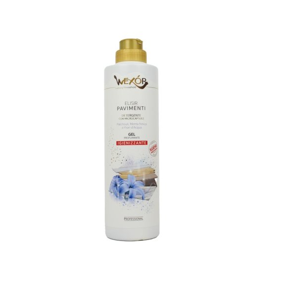WEXOR ELISIR PAVIMENTI DETERGENTE GEL PROFUMANTE IGIENIZZANTE CON MICROCAPSULE PATCHOULI, MENTA FRESCA E FIORI D'ACQUA 750 ML