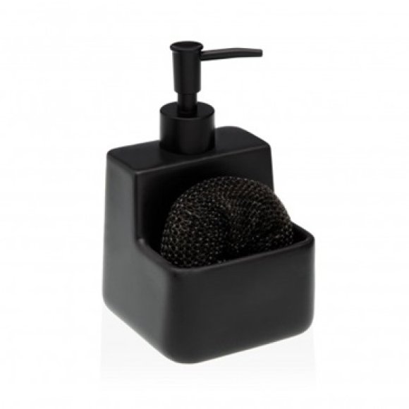 DOSASAPONE CON PORTA SPUGNA - NERO