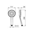 Doccino Cromato A 1 Getto Con Diffusore Smontabile - Serie Eris