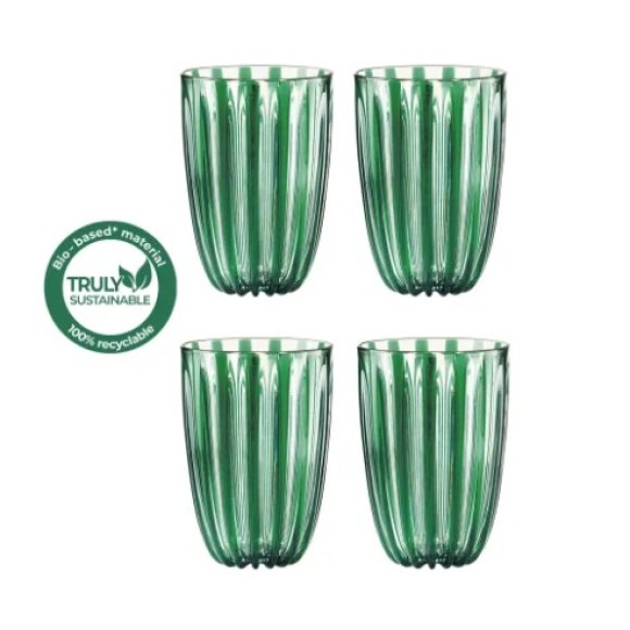 GUZZINI - SET 4 PEZZI BICCHIERI "DOLCEVITA" - SMERALDO