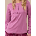 NOI DI NOTTE-Pigiama Donna Caldo Cotone Articolo Cachemire FA9266 