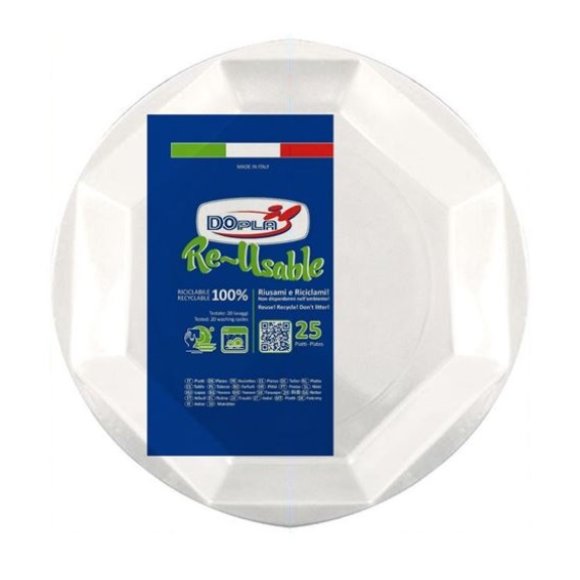 Doplà piatto ottagonale riutilizzabile 25 pz