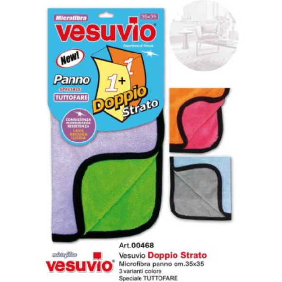 Panno Microfibra Tuttofare Vesuvio 35×35 Cm Doppio Strato