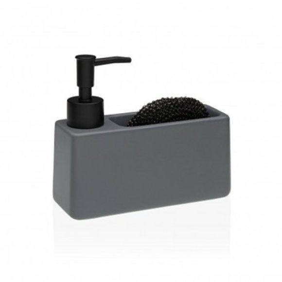 DOSASAPONE CON PORTA SPUGNA - GRIGIO