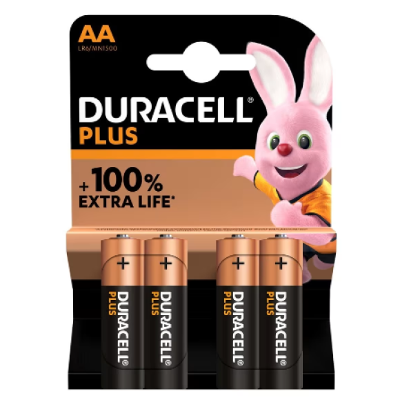 Duracell Plus Power Boost AA Stilo – Confezione da 4 Batterie Alcaline 1,5V
