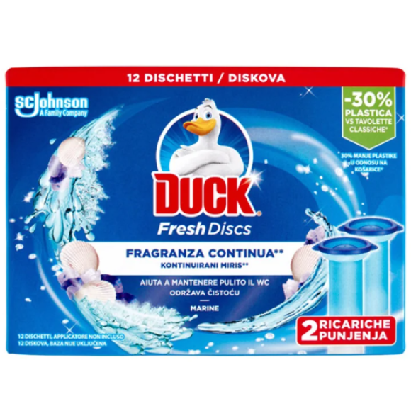 Duck Fresh Discs - Base per Dischi Gel Igienizzanti WC, Fragranza Marine 36ml