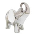 STATUETTA CERAMICA ARGENTO E BIANCO 18 CM - ELEFANTE