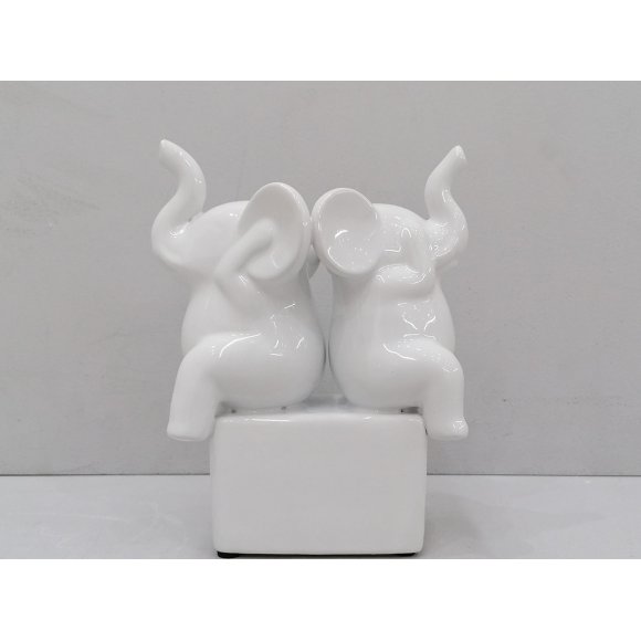 COPPIA ELEFANTI SU BASE 17 CM