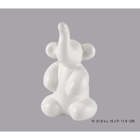 ELEFANTINO 21,8 CM - BIANCO
