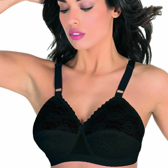 ARIS - REGGISENO IN PIZZO SENZA FERRETTO "EVA" DALLA 3 ALLA 10 - NERO