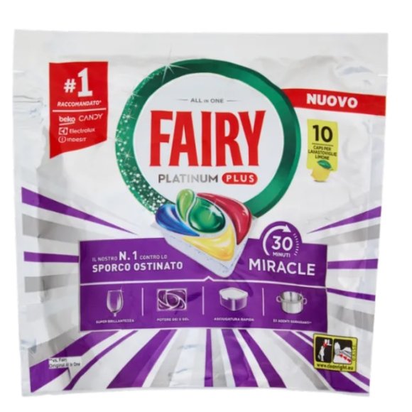 FAIRY PLATINUM PLUS PASTIGLIE LAVASTOVIGLIE AL LIMONE 10 CAPS 164 GR