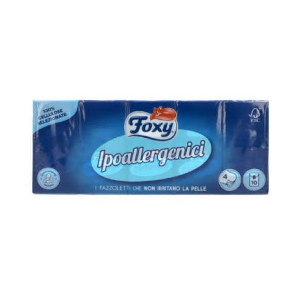 FOXY FAZZOLETTI IPOALLERGENICI 4 VELI 10PZ