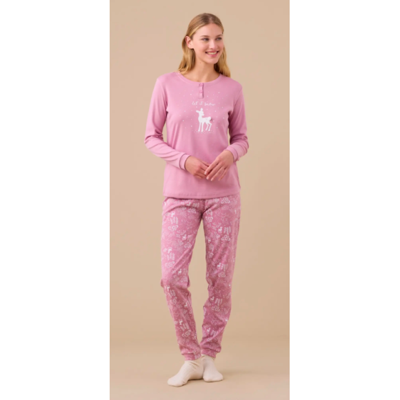 NOI DI NOTTE-Pigiama Donna Caldo Cotone Articolo Fiaba FA9277