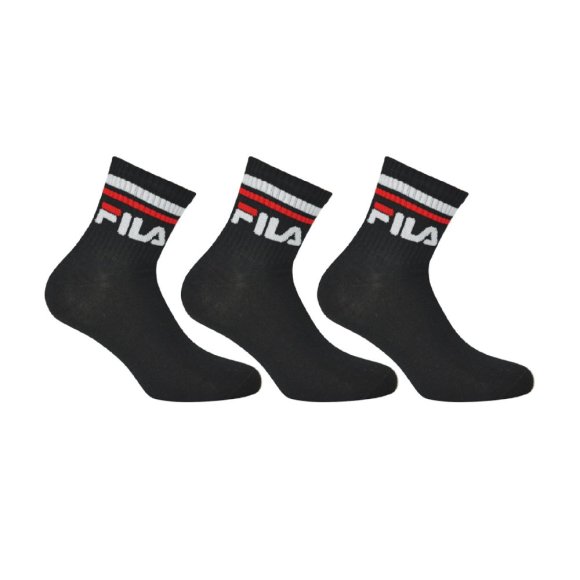 FILA - CALZA UNISEX COTONE 3 PEZZI - NERO