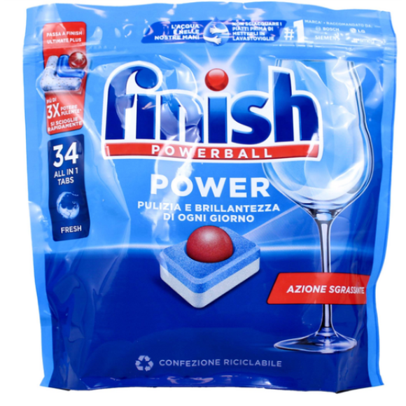 FINISH PASTIGLIE PER LAVASTOVIGLIE POWER ALLin1 34 TABS REGULAR