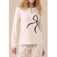 NOI DI NOTTE-Pigiama Donna Caldo Cotone Articolo Big Fiocco FA9250