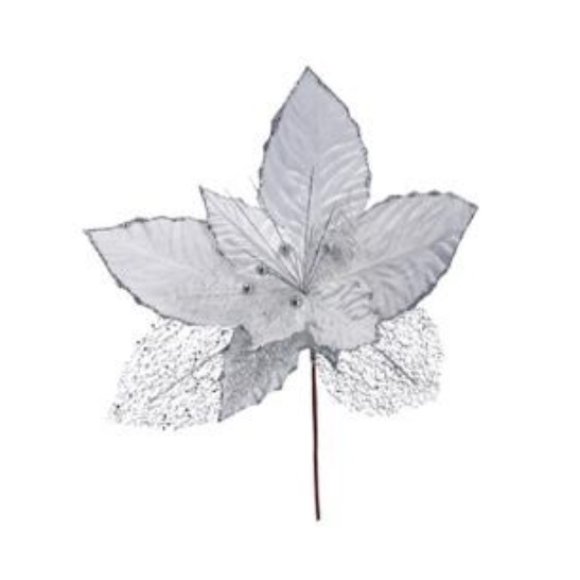 NATALE- FIORE IN VELLUTO BIANCO D46,5XH5