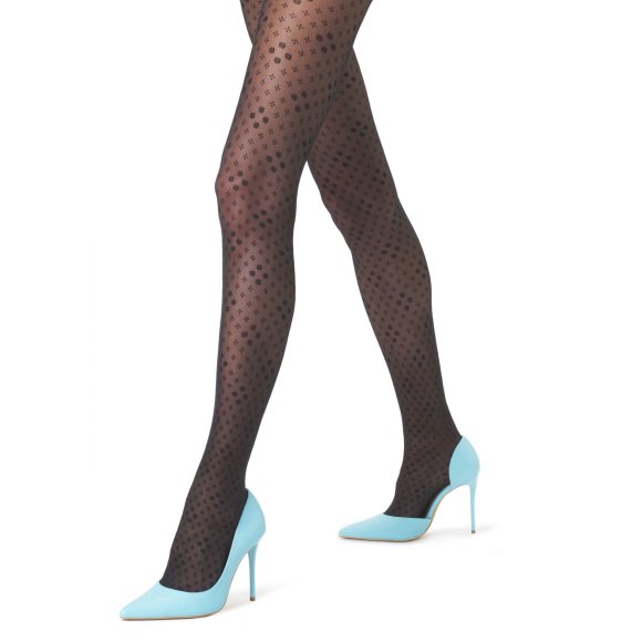 GOLDENLADY - COLLANT DONNA "FLORAL" - NERO