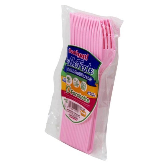 FORCHETTE RIUTILIZZABILI 20 PEZZI - ROSA