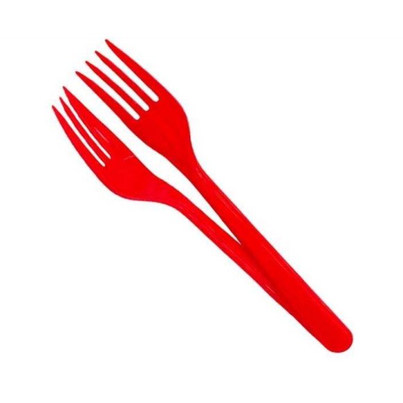 FORCHETTE ROSSE IN PLASTICA X 40 PEZZI 