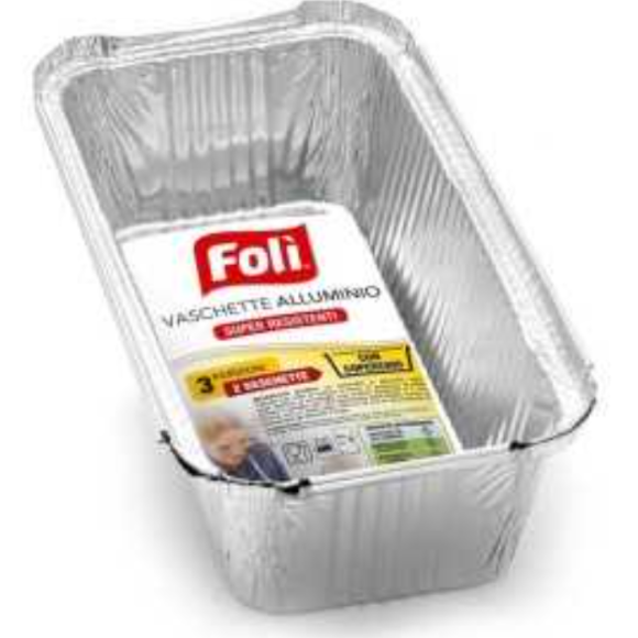 Vaschette in Alluminio per Alimenti, 3 Porzioni, con Coperchio, Confezione da 2 Pezzi – Modello R14L/P2