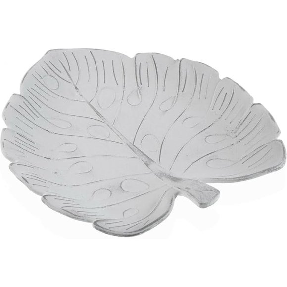 CENTROTAVOLA FORMA FOGLIA - BIANCO