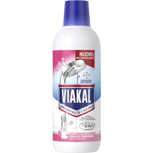 Viakal Detergente Anticalcare Fresco Profumo Rosa di Primavera - 470 ml