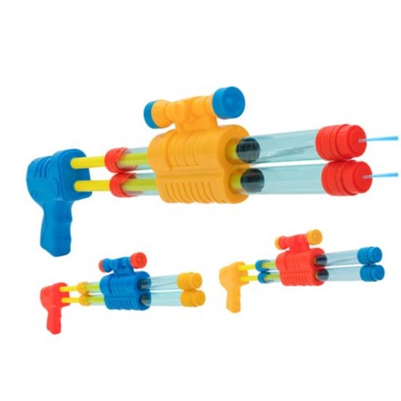 ​​​​​​​FUCILE AD ACQUA CON DOPPIA CANNA 46,8 CM - COLORI ASSORTITI