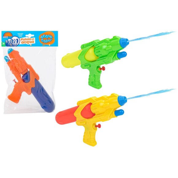 PISTOLA ACQUA TRASPARENTE 26 CM - COLORI ASSORTITI