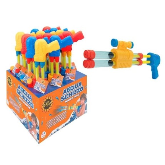 FUCILE ACQUA CON DOPPIA CANNA 46CM - COLORI ASSORTITI