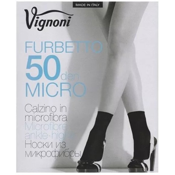 VIGNONI - CALZINO DONNA MICROFIBRA FURBETTO 50 DEN - NERO