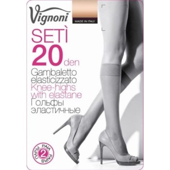 VIGNONI - 2 PAIA GAMBALETTO DONNA "SETI" 20 DEN - NERO