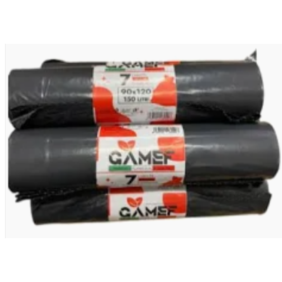 SACCHI EXTRA RESISTENTI NERI PER IMMONDIZIA 90X120 DA 150LITRI GAMEF SACCHI EXTRA RESISTENTI NERI PER IMMONDIZIA 90X120 DA 150LITRI GAMEF